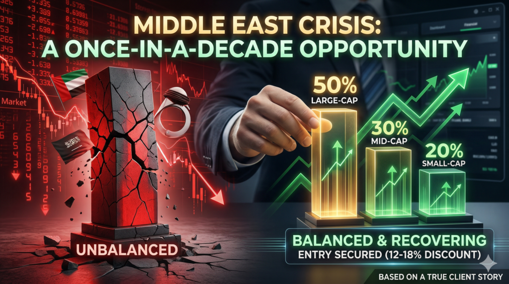 A real client story by Kapitalway showing how a Middle East market crisis was turned into a tax harvesting and portfolio rebalancing opportunity for a salaried investor in Gurugram