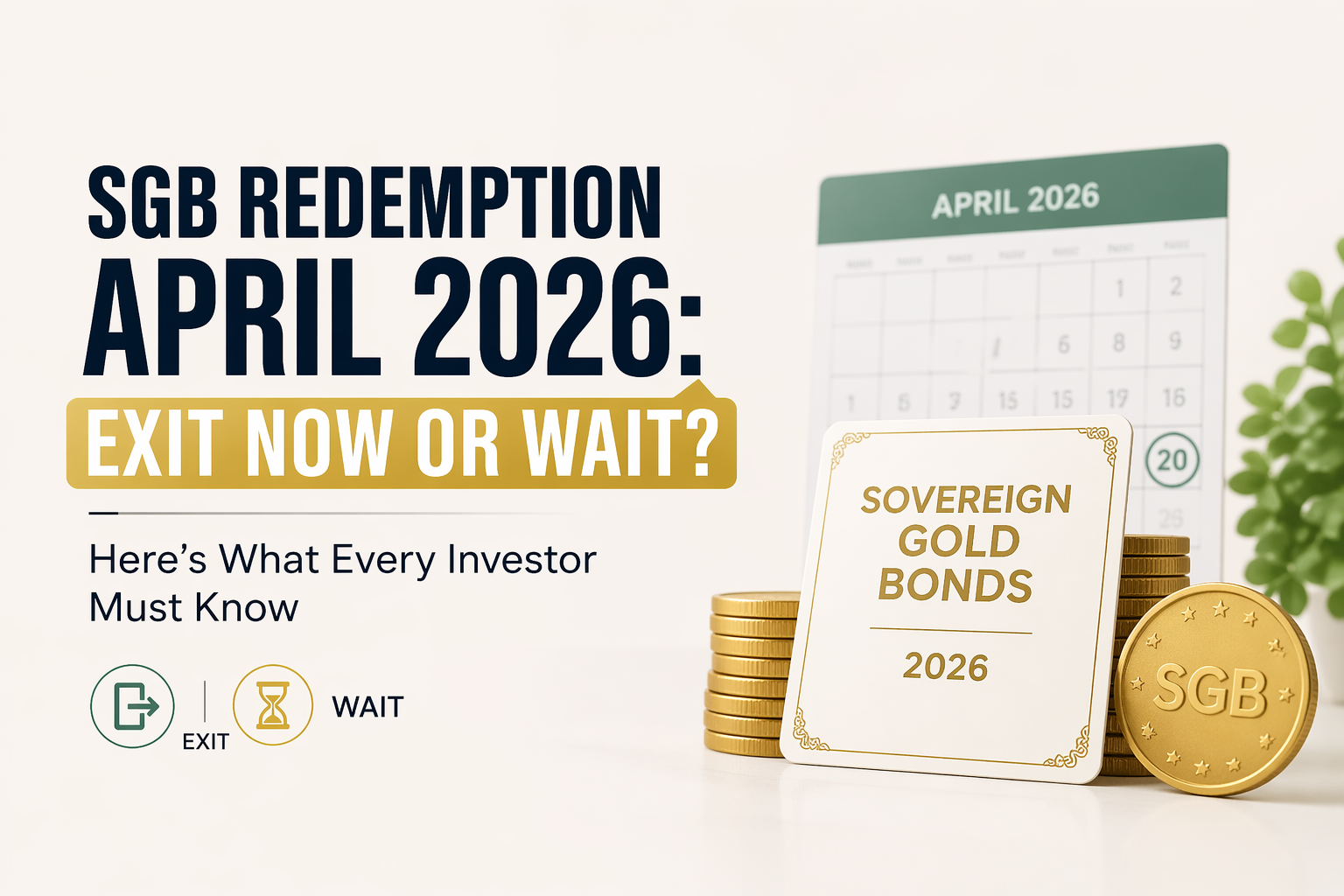 SGB Redemption April 2026 showing sovereign gold bonds, gold coins, and decision to sell or hold based on returns and tax rules